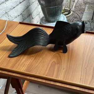 Large Bronze Korean Koi Fish Vase